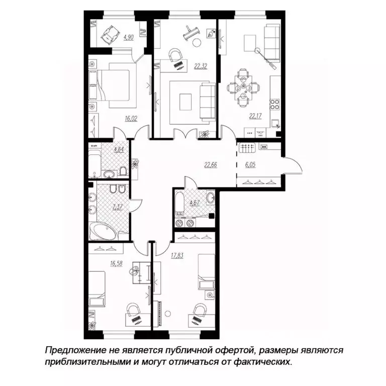 4-к кв. Санкт-Петербург проезд Петровская коса, 6к1 (143.3 м) - Фото 0