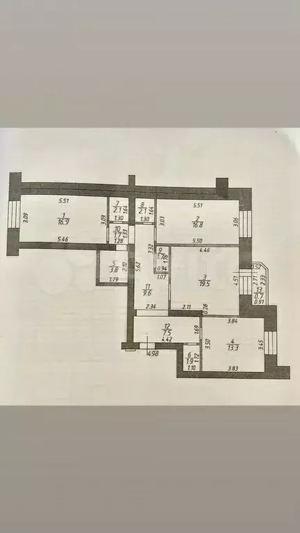 3-к. квартира, 96,9 м, 3/22 эт. - Фото 0