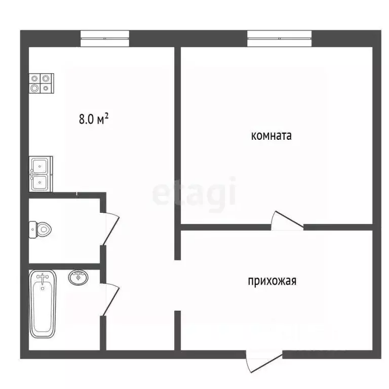 1-к кв. Ямало-Ненецкий АО, Муравленко ул. Губкина, 26 (32.0 м) - Фото 1