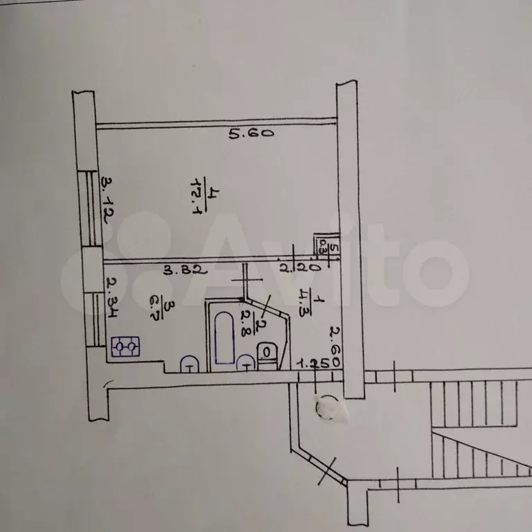 1-к. квартира, 31,2 м, 1/5 эт. - Фото 0