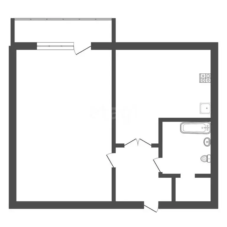 1-комнатная квартира: Венёв, Красноармейская улица, 1 (32 м) - Фото 1