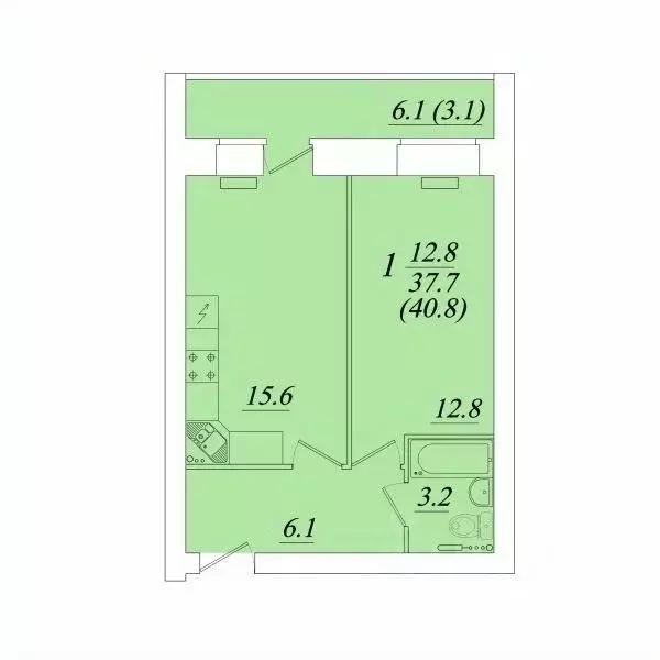 1-к кв. Вологодская область, Вологда Новгородская ул., 44к3 (40.8 м) - Фото 1