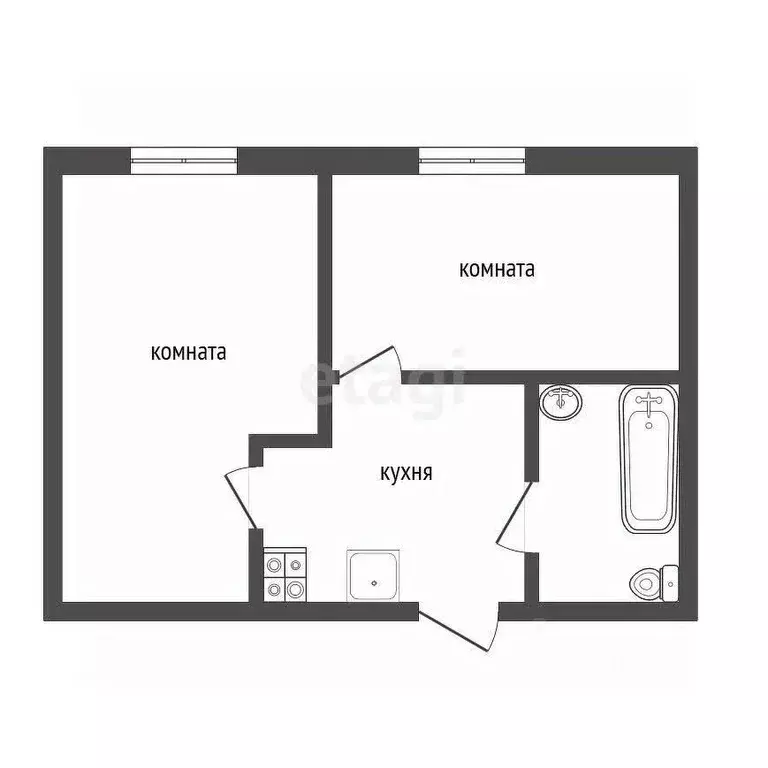 2-к кв. Воронежская область, Воронеж Волгоградская ул., 33 (24.3 м) - Фото 2
