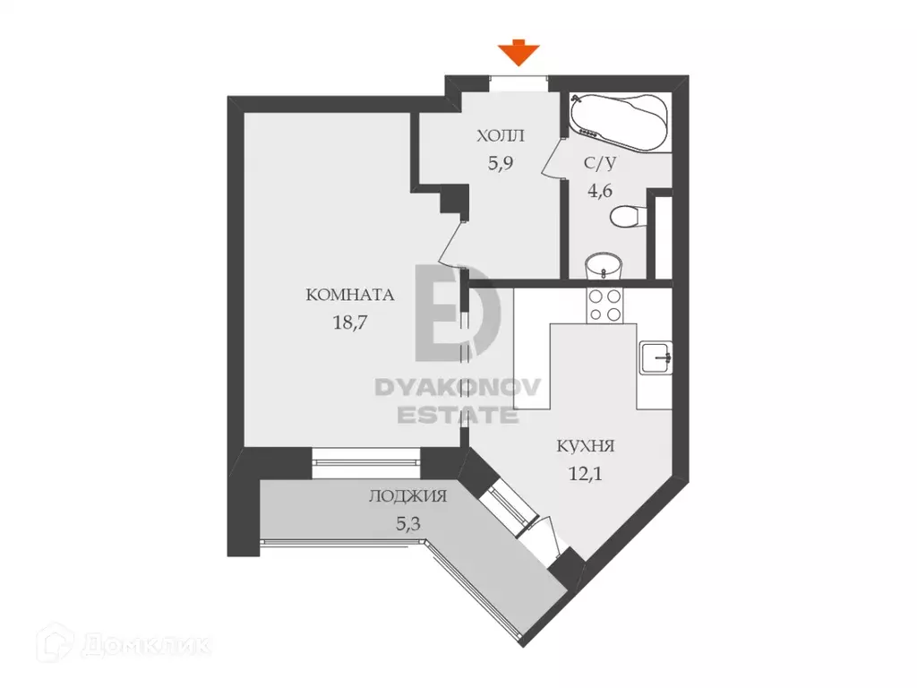 Продаётся 1-к квартира, 41.3 м - Фото 1