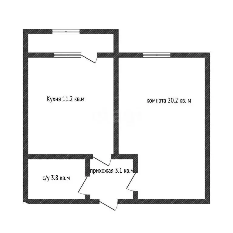 1-комнатная квартира: аул Новая Адыгея, Бжегокайская улица, 31/2к1 ... - Фото 1