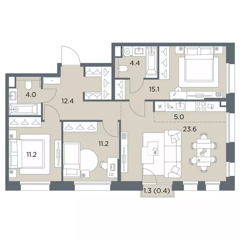 4-к кв. Московская область, Красногорск городской округ, д. Поздняково ... - Фото 0