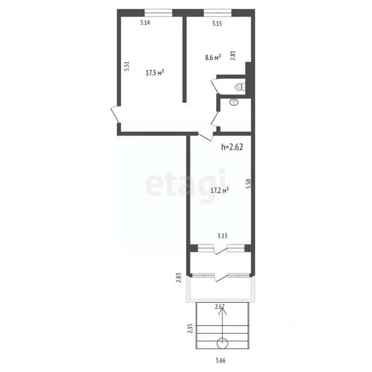 Офис в Ямало-Ненецкий АО, Муравленко ул. Губкина, 26 (54 м) - Фото 2