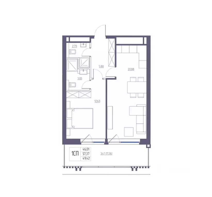 1-к кв. Крым, Ялта Атлантида жилой комплекс (57.37 м) - Фото 1