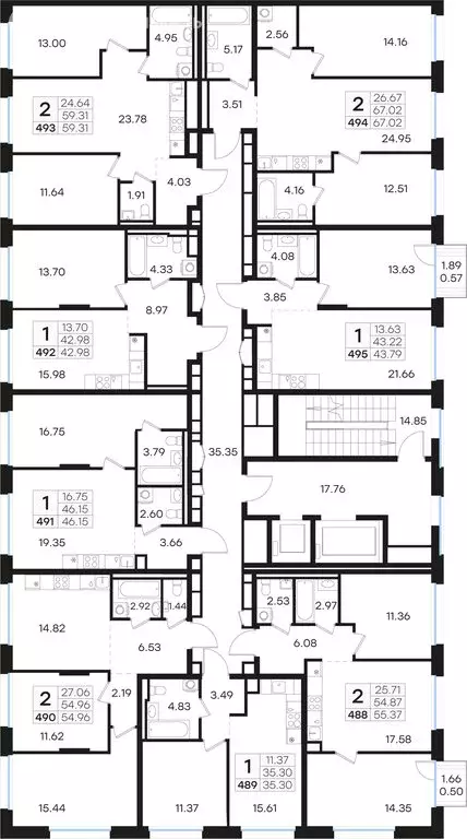 2-комнатная квартира: Нижний Новгород, Нижегородский район (59.31 м) - Фото 1