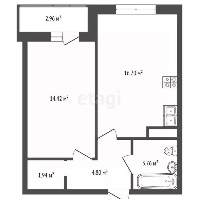 1-к кв. Санкт-Петербург Пискаревский просп., 25к2 (44.6 м) - Фото 2
