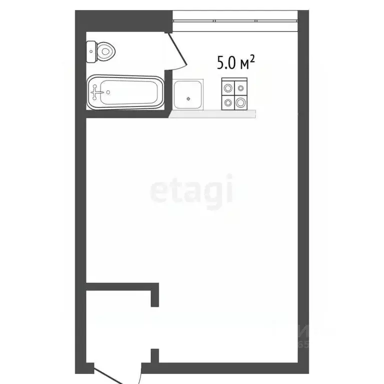 Студия Севастополь ул. Бориса Михайлова, 17 (24.6 м) - Фото 2