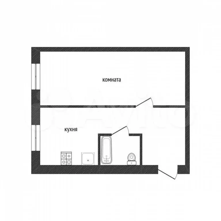 1-к. квартира, 30,6 м, 4/5 эт. - Фото 0