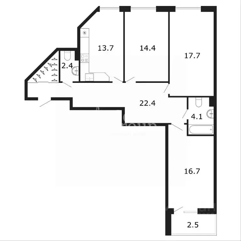 3-к кв. Санкт-Петербург Ленинский просп., 72к1 (92.0 м) - Фото 2