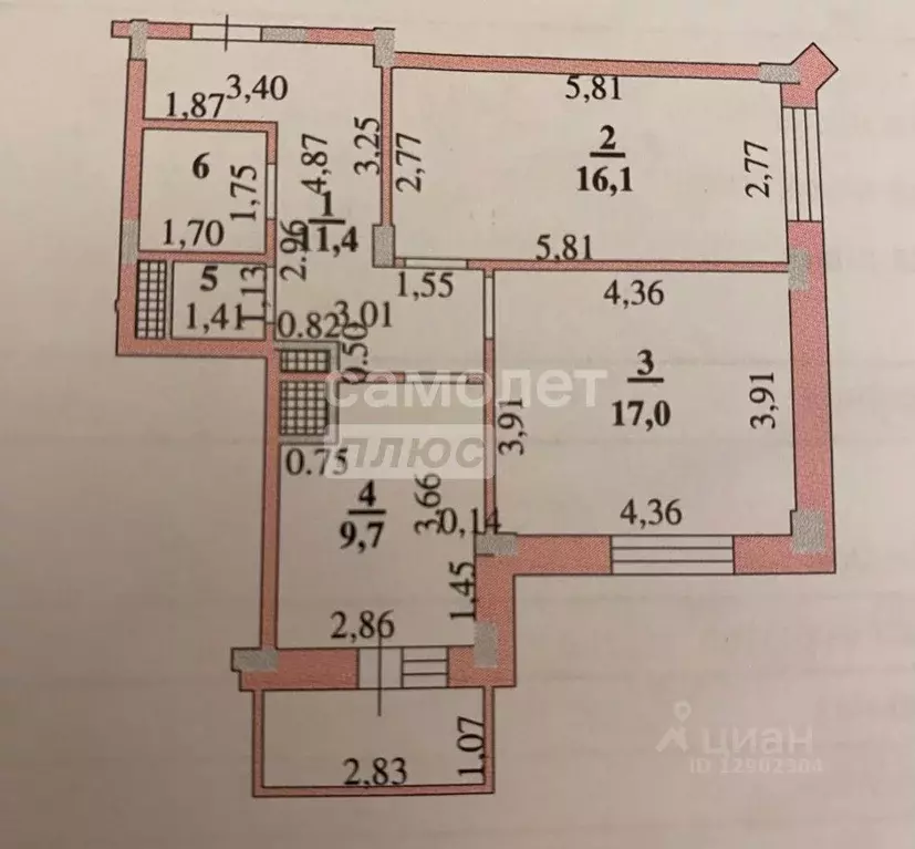 2-к кв. Липецкая область, Липецк ул. Хренникова, 4 (58.8 м) - Фото 1