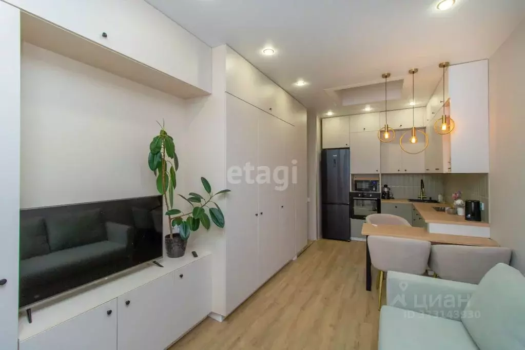 Студия Тюменская область, Тюмень ул. Стройотрядовская, 14 (25.7 м) - Фото 1