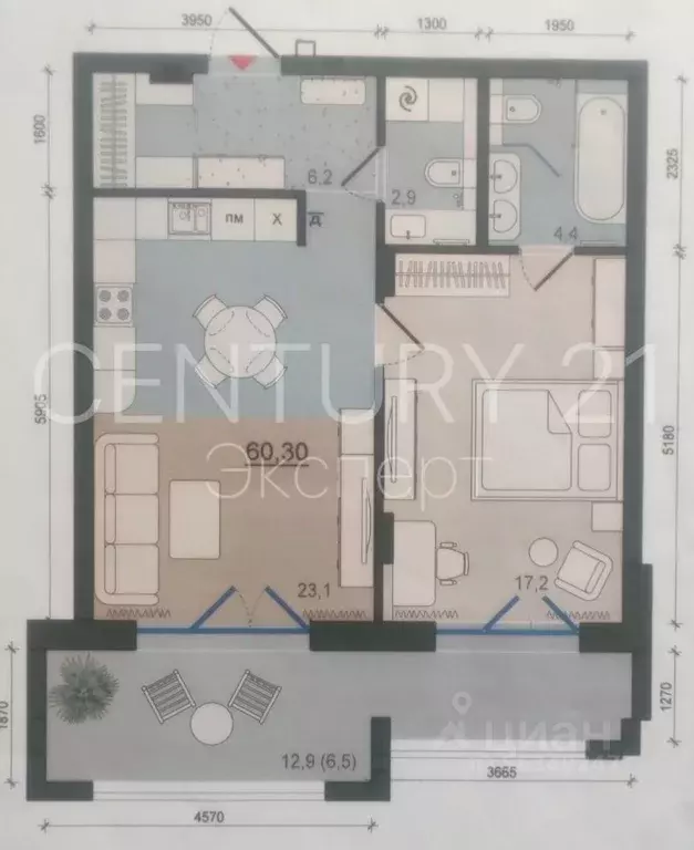 1-к кв. Калининградская область, Калининград ул. Молодой Гвардии, 34 ... - Фото 2