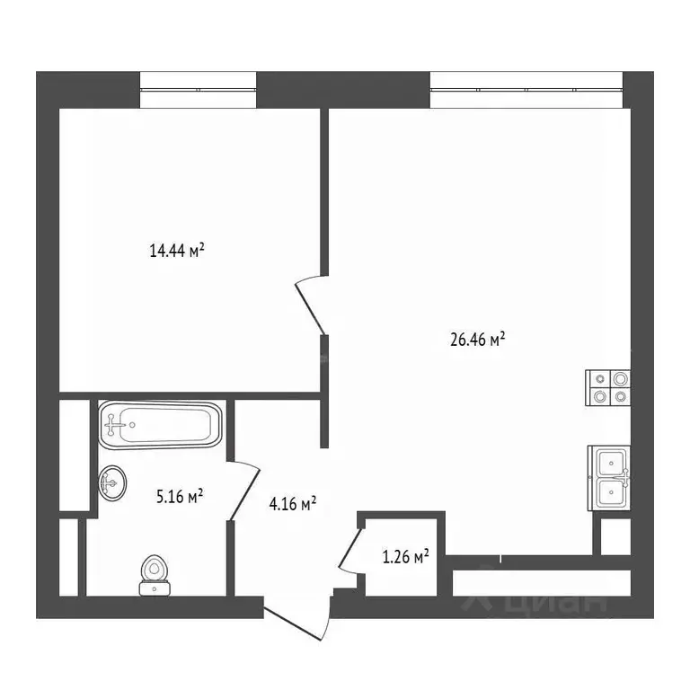1-к кв. Нижегородская область, Нижний Новгород бул. Академика Б.А. ... - Фото 2
