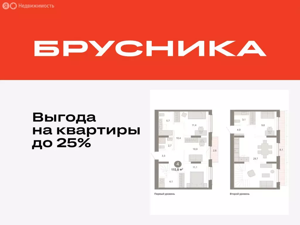 4-комнатная квартира: Тюмень, микрорайон ДОК, ЖК Октябрьский на Туре ... - Фото 0