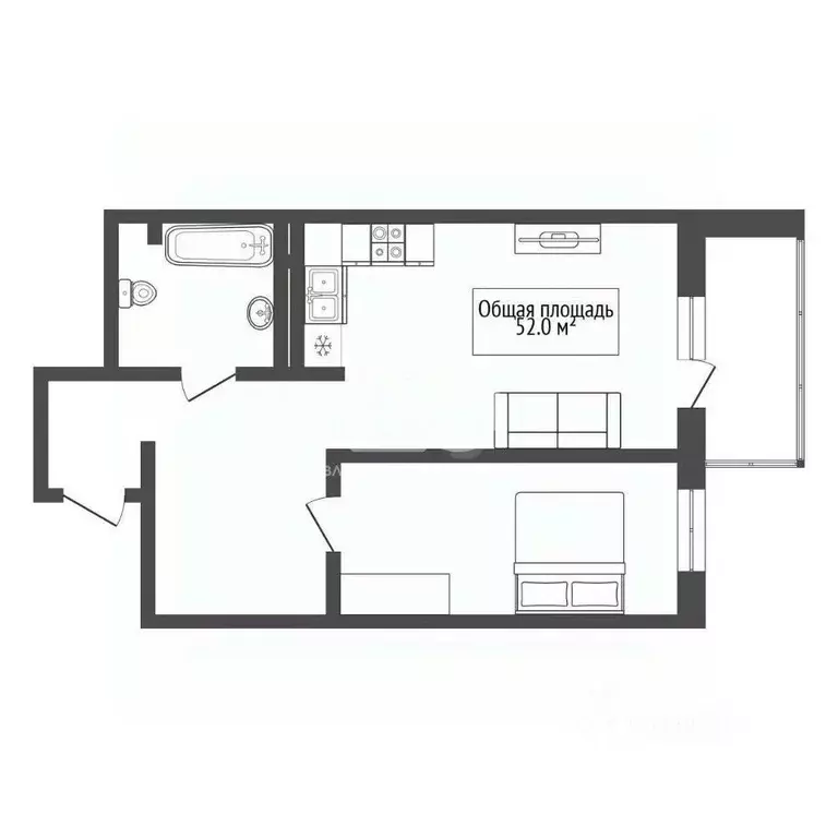 2-к кв. Новосибирская область, Новосибирск Большевистская ул., 104 ... - Фото 2