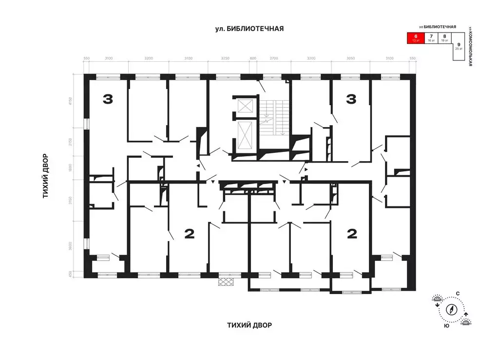 2-комнатная квартира: Екатеринбург, Комсомольская улица, 72А (60.48 м) - Фото 2