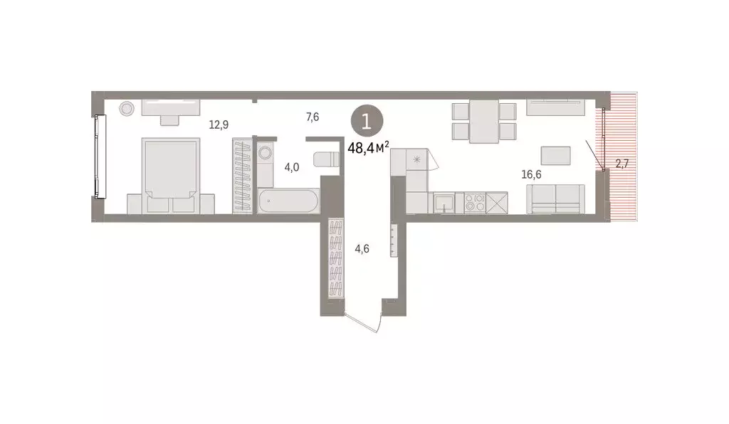 1-комнатная квартира: Екатеринбург, жилой район Сортировочный, ... - Фото 2