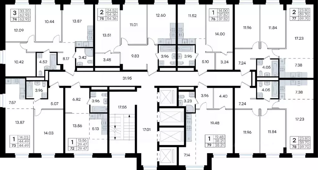 3-к кв. Приморский край, Владивосток ул. Тухачевского, 80 (62.93 м) - Фото 2