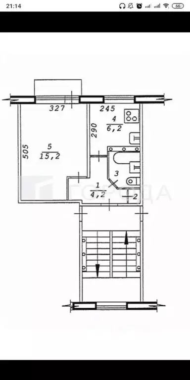 1-к кв. Новосибирская область, Новосибирск Выборная ул., 99 (29.0 м) - Фото 1