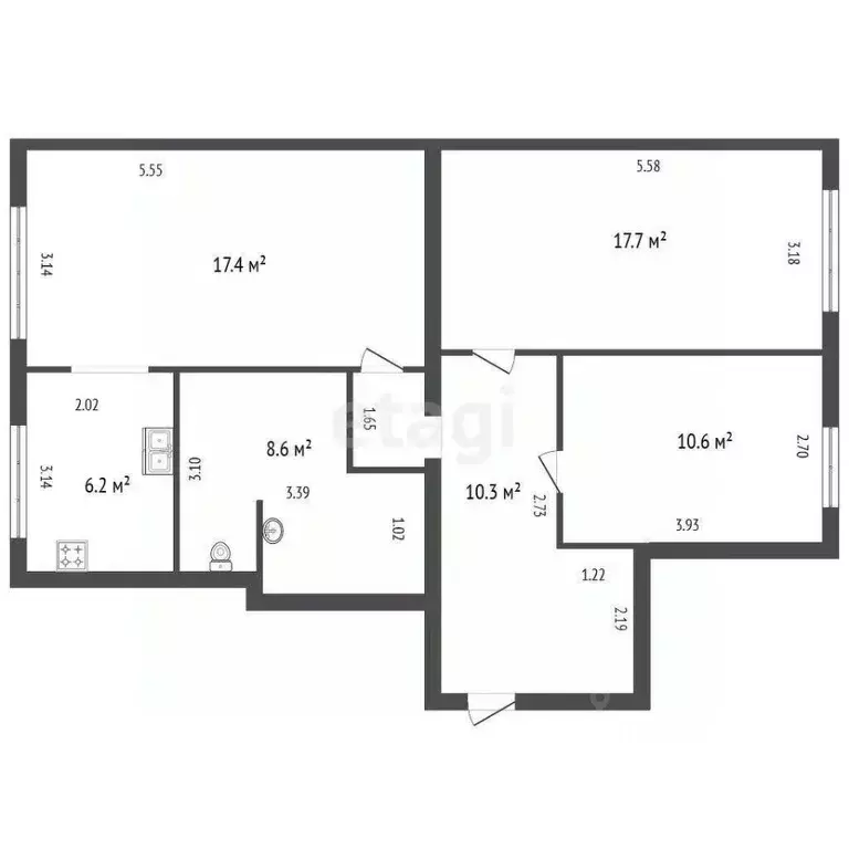 3-к кв. Санкт-Петербург, Санкт-Петербург, Петергоф Никольская ул., 2 ... - Фото 2