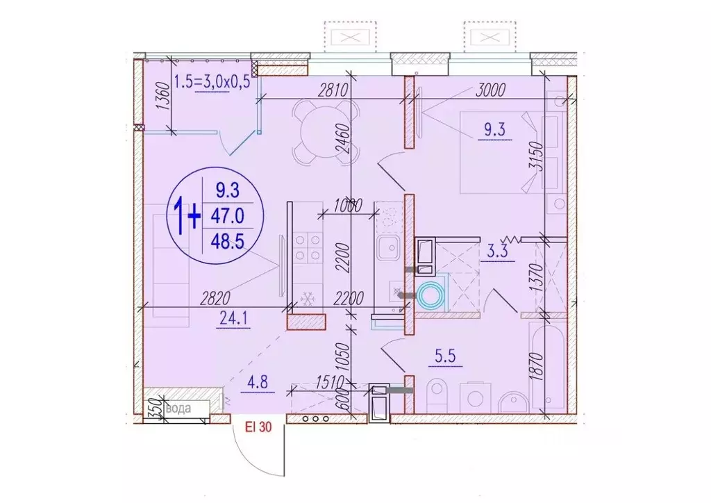 1-к кв. Астраханская область, Астрахань ул. Ахшарумова (48.5 м) - Фото 0