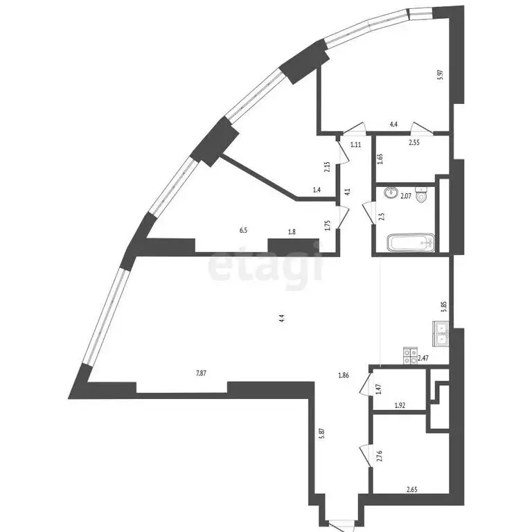 3-комнатная квартира: Москва, проспект Мира, 188Бк1 (129 м) - Фото 1