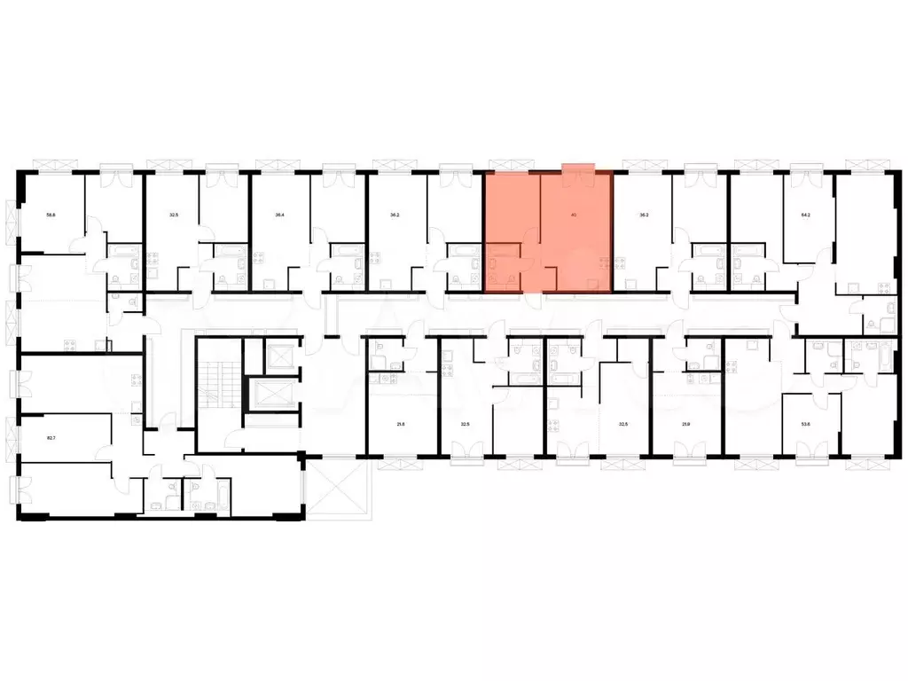 1-к. квартира, 40 м, 2/9 эт. - Фото 1