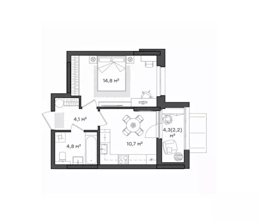 1-к кв. Ярославская область, Ярославль Тутаевское ш., 93Б (36.1 м) - Фото 1