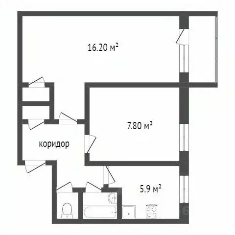 2-к кв. Тюменская область, Тобольск Менделеево мкр, 1 (41.7 м) - Фото 1