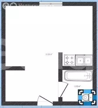 Квартира-студия: Ижевск, Удмуртская улица, 235 (19 м) - Фото 1