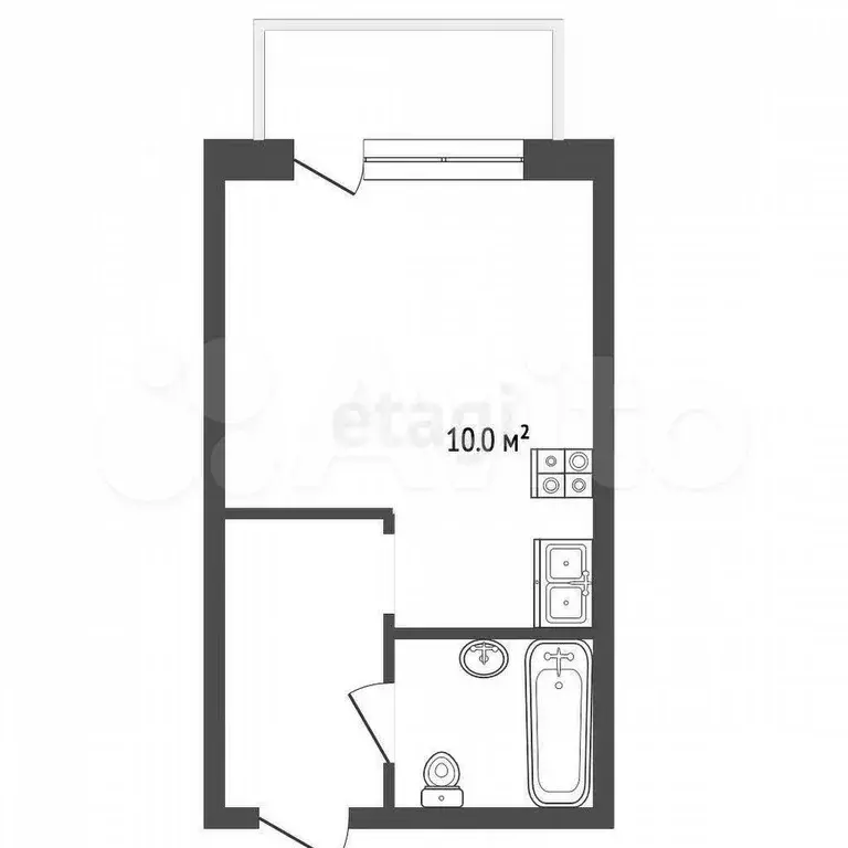 Квартира-студия, 27 м, 2/3 эт. - Фото 0