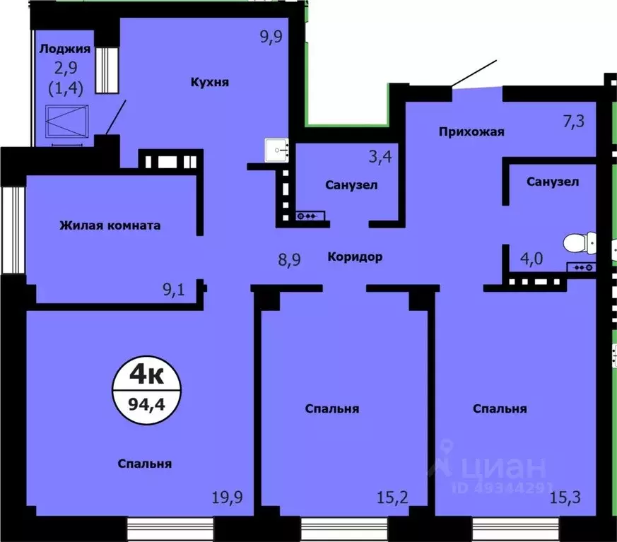 4-к кв. Красноярский край, Красноярск Сад № 2 Локомотивного Депо СНТ, ... - Фото 1