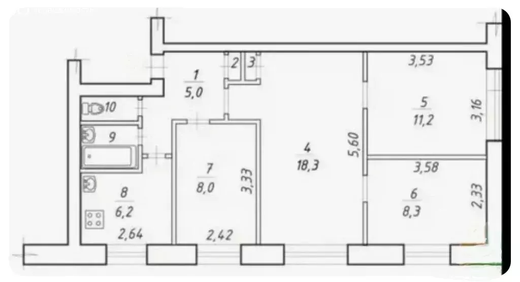 4-комнатная квартира: Псков, улица Александра Невского, 1 (65 м) - Фото 1