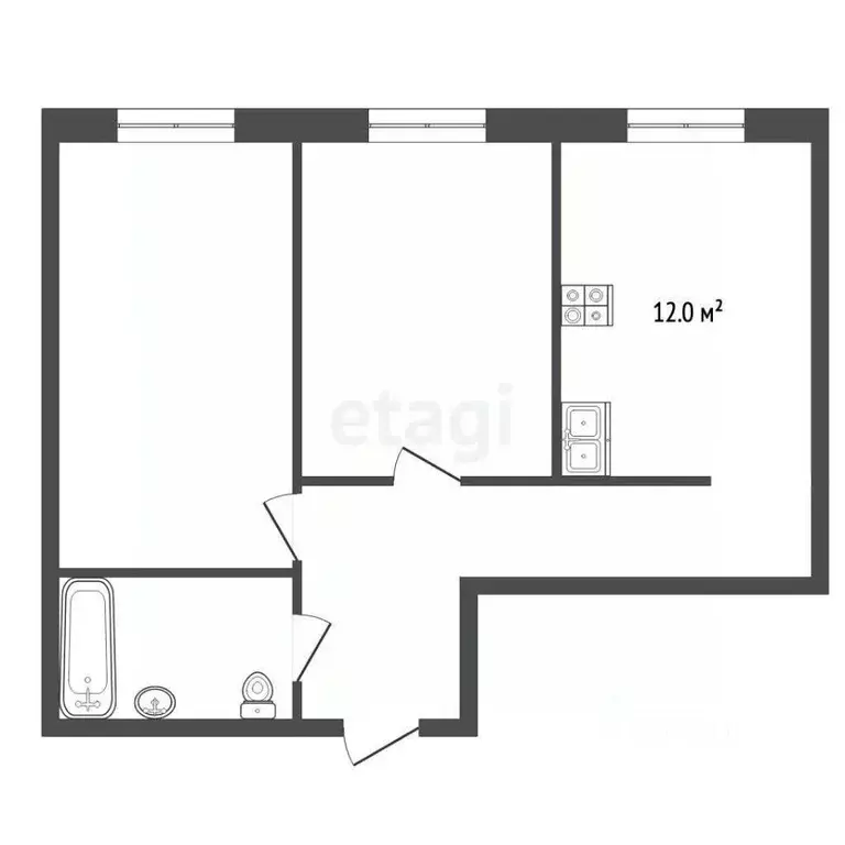 2-к кв. Ярославская область, Рыбинск ул. Академика Губкина, 35к2 (49.0 ... - Фото 2