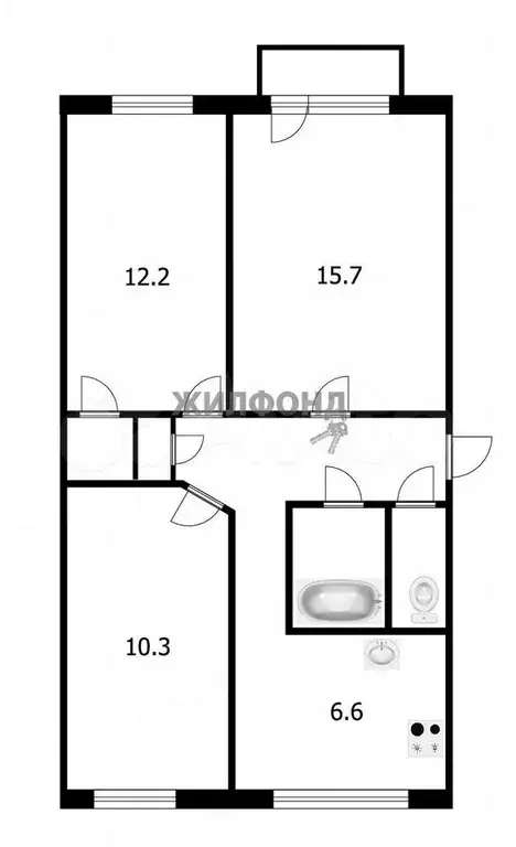 3-к. квартира, 57,5 м, 5/5 эт. - Фото 0