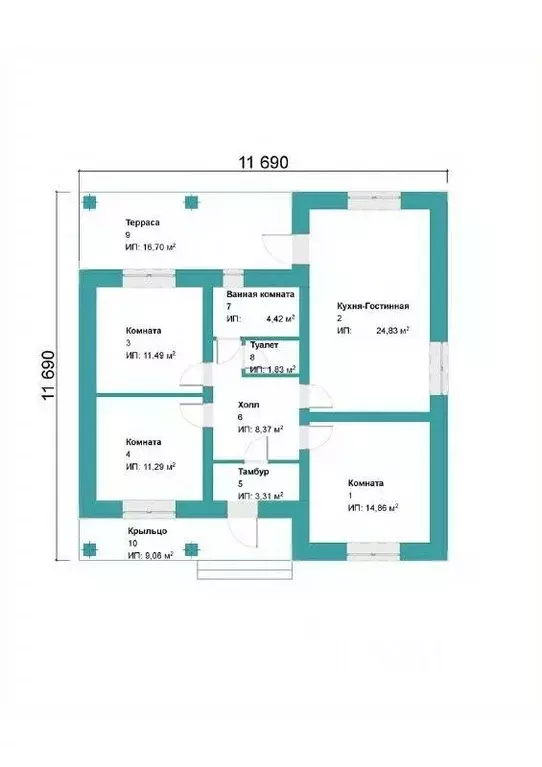 Дом в Калужская область, Калуга городской округ, д. Шопино 55В (112 м) - Фото 2