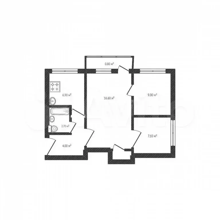 3-к. квартира, 47,1 м, 5/5 эт. - Фото 0