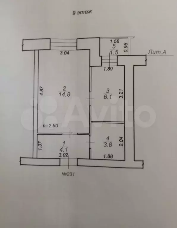 1-к. квартира, 30,6 м, 9/10 эт. - Фото 0