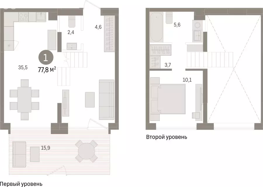 1-комнатная квартира: Тюмень, ЖК Дом у Озера (77.84 м) - Фото 1