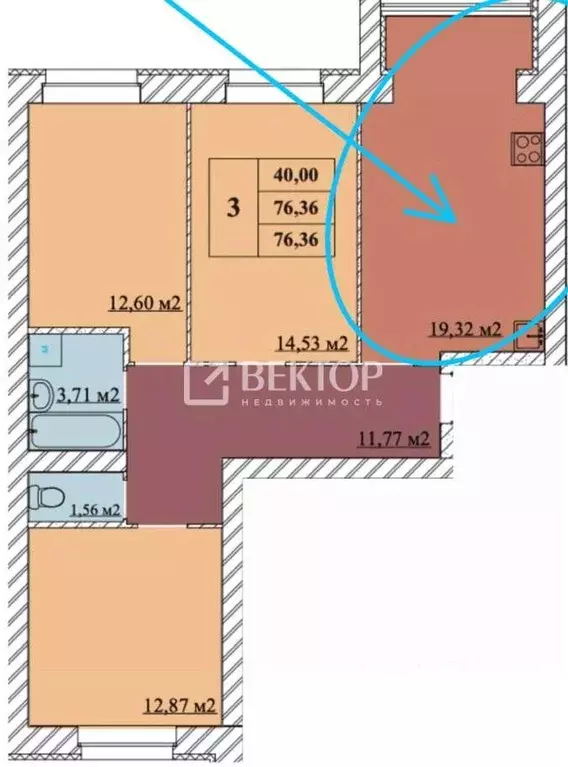 3-к кв. Ярославская область, Ярославль проезд 2-й Брагинский, 22 ... - Фото 2