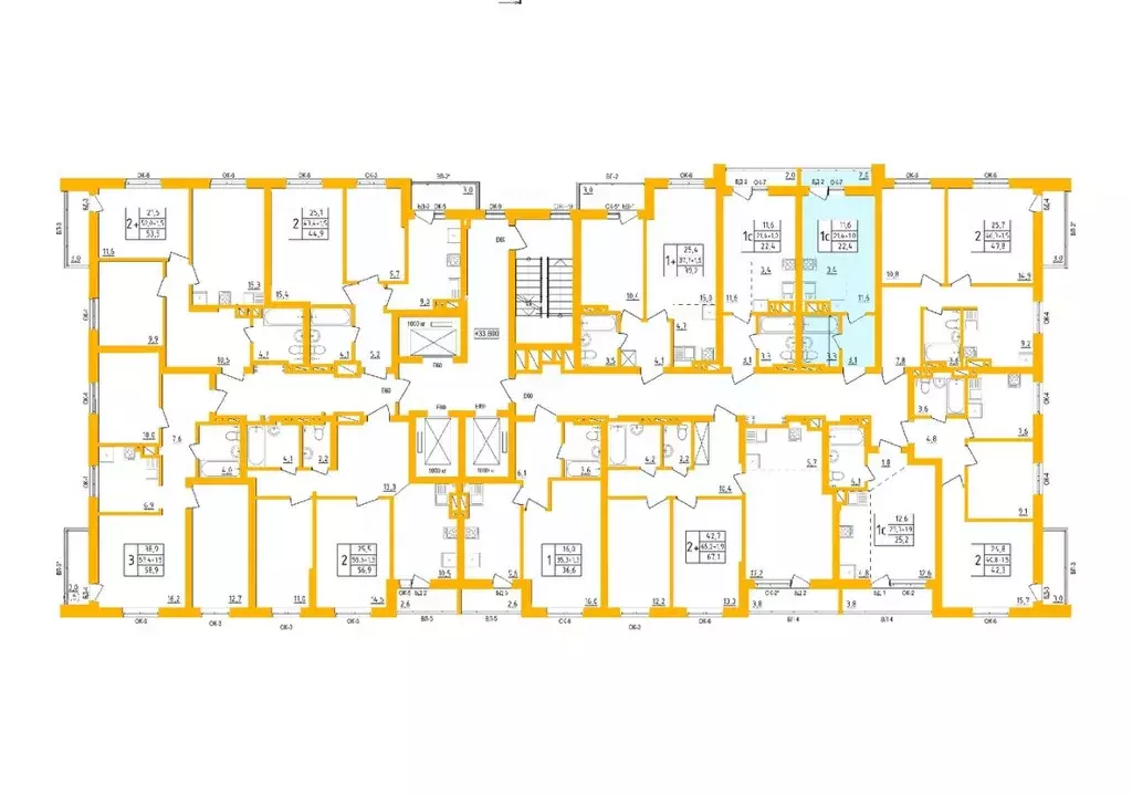 Студия Башкортостан, Уфа Инорс-4Б мкр, Акварель жилой комплекс (22.4 ... - Фото 1