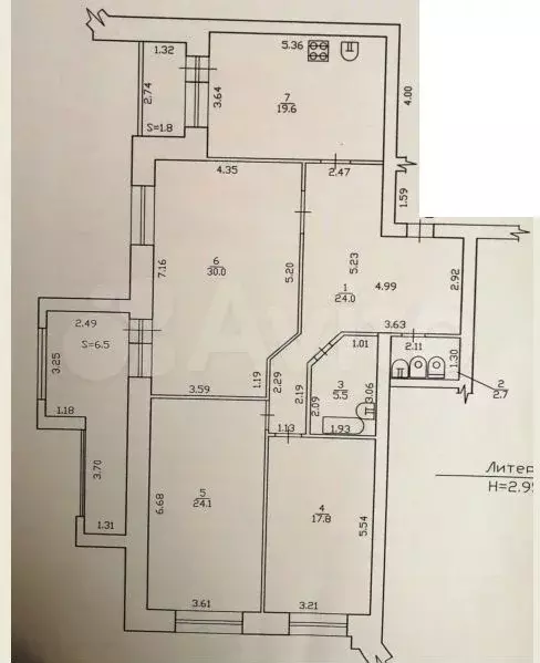 3-к. квартира, 123,7 м, 2/5 эт. - Фото 0