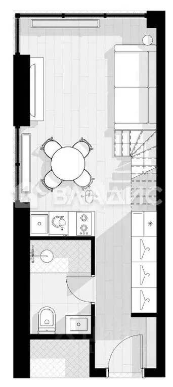 Студия Московская область, Одинцово ул. Чистяковой, 8к2 (25.74 м) - Фото 2