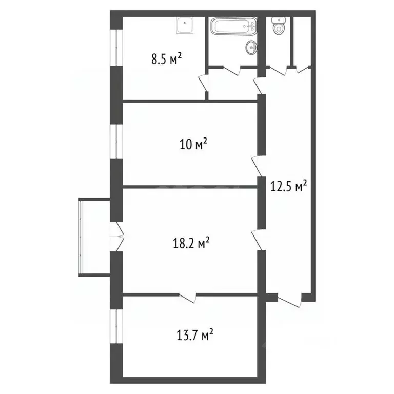 3-к кв. Иркутская область, Иркутск ул. Декабрьских Событий, 107Б (74.3 ... - Фото 2