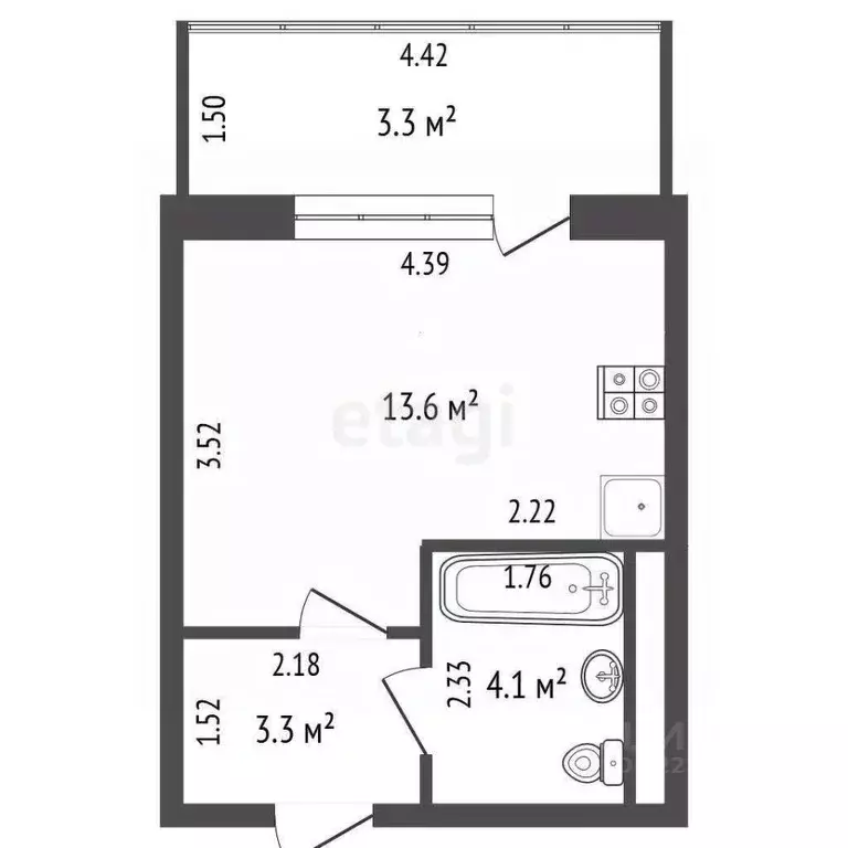 Студия Татарстан, Набережные Челны 34-й комплекс, 2блок4 (30.0 м) - Фото 2