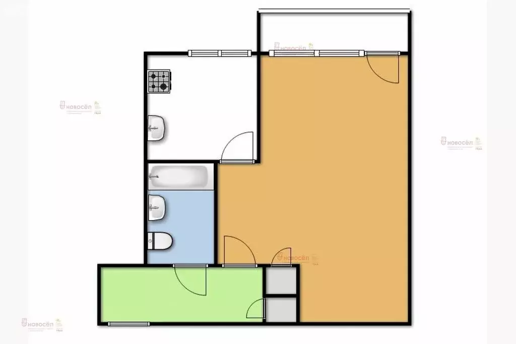 1-комнатная квартира: Екатеринбург, улица Вали Котика, 11А (30 м) - Фото 1